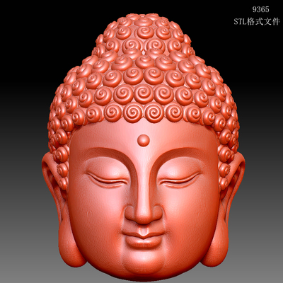 9365佛头圆雕图雕刻机3D打印素材STL格式模型图OBJ精雕