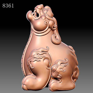 8361望天吼貔貅三维立体图圆雕图格式有OBJ和STL圆雕图电脑雕刻图