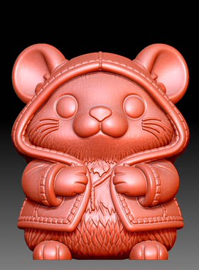 9668老鼠圆雕图雕刻机3D打印素材STL格式模型图OBJ精雕