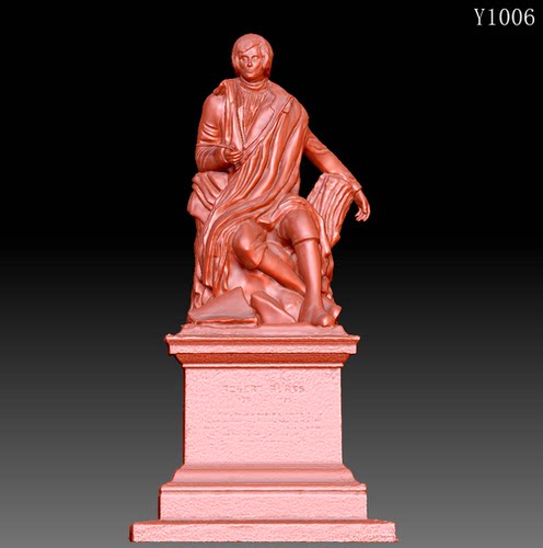 雕刻图北京精雕STL3D模型OBJ三维立体圆雕Y1006诗人圆雕图