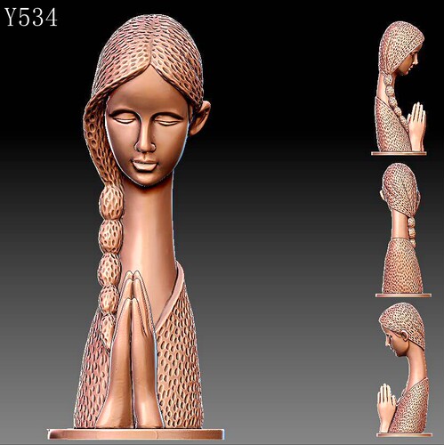 Y534漂亮现代人物雕刻图三维立体精雕图四轴圆雕图STL3D