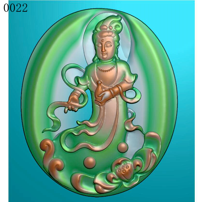 观音普度众生0022北京精雕图jdp和灰度图bmp的挂件电子版浮雕图