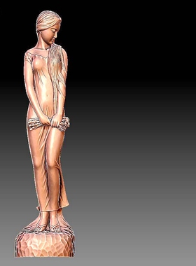 Y600少女594雕刻图三维立体四轴浮雕图圆雕图3dstl