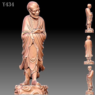 Y434苦行僧雕刻图三维立体精雕图四轴圆雕图STL3D模型