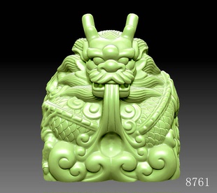 8761龙章玉玺圆雕图3d打印模型三维立体图stlobj格式雕刻图
