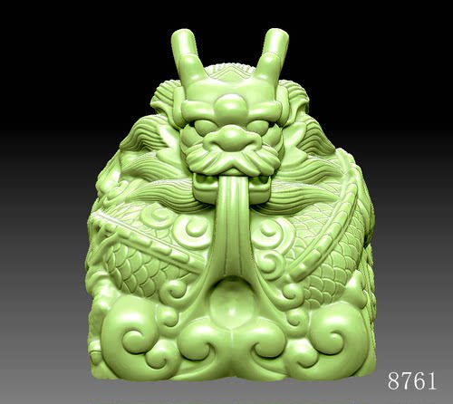 8761龙章玉玺圆雕图3d打印模型三维立体图stlobj格式雕刻图