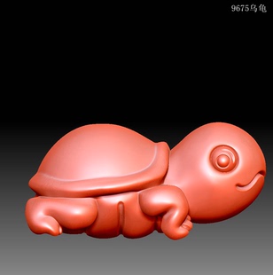 9675乌龟圆雕图雕刻机3D打印素材STL格式 模型图OBJ精雕