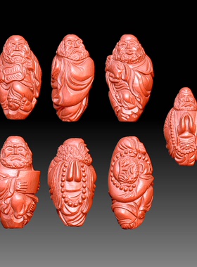 Y022雕刻图北京精雕3DSTL三维立体圆雕图达摩六祖圆雕图