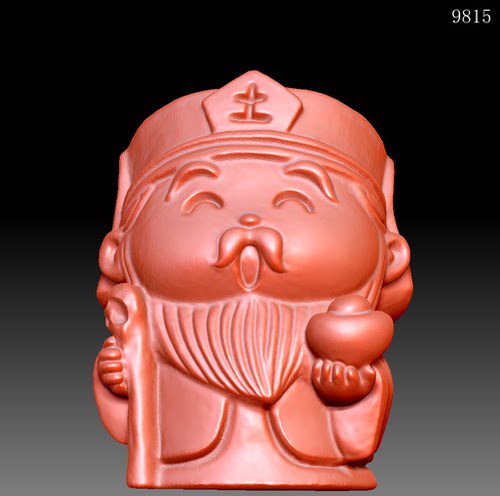 9815土地公圆雕图雕刻机3D打印素材STL格式模型图OBJ精雕