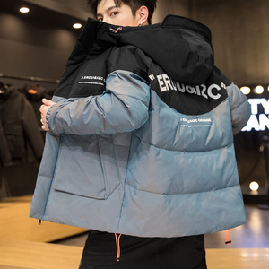 90%白鸭绒 冬装新款渐变连帽保暖羽绒服男士外套 A438-2707图片
