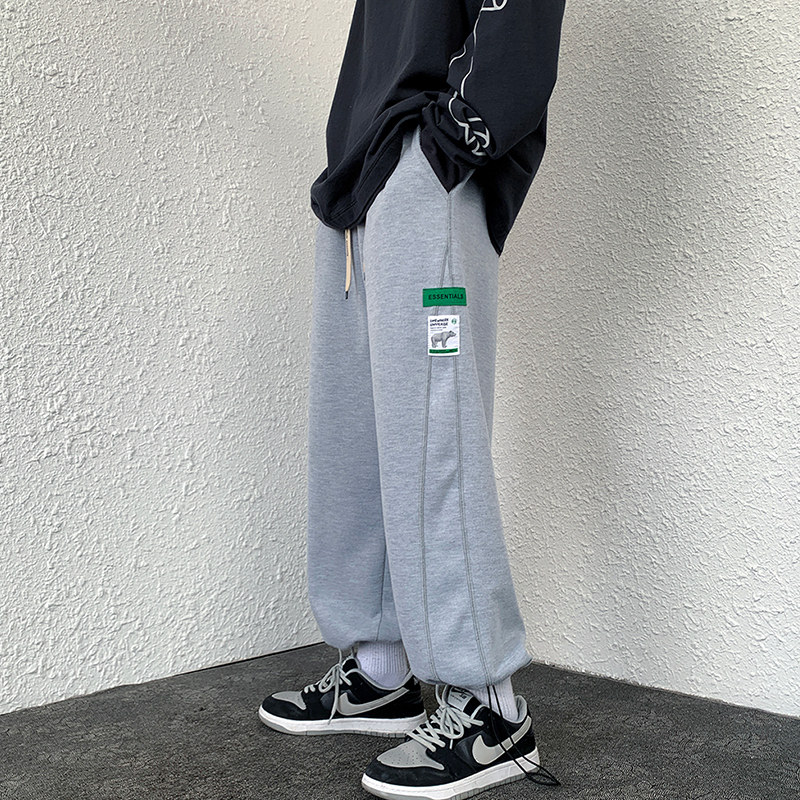 裤子运动宽松2025春秋季新款韩版卫裤休闲束脚男A438-8801-P45,男装休闲裤,电商A438