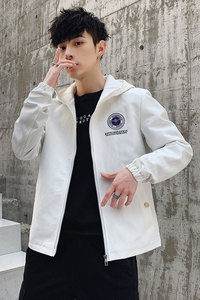2021春季新款男士潮流连帽夹克男个性印花潮牌外套 A438-D90图片