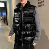 A438-MJ01-P852025秋冬新款宽松立领保暖外套休闲无袖亮面马甲潮，男装棉衣，电商A438