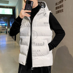 A438-MJ03-P90 2025秋季新款宽松连帽无袖亮面外套男休闲保暖马甲图片