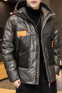 90%白鸭绒 冬装新款潮牌宽松连帽羽绒服男士外套 A438-2706图片