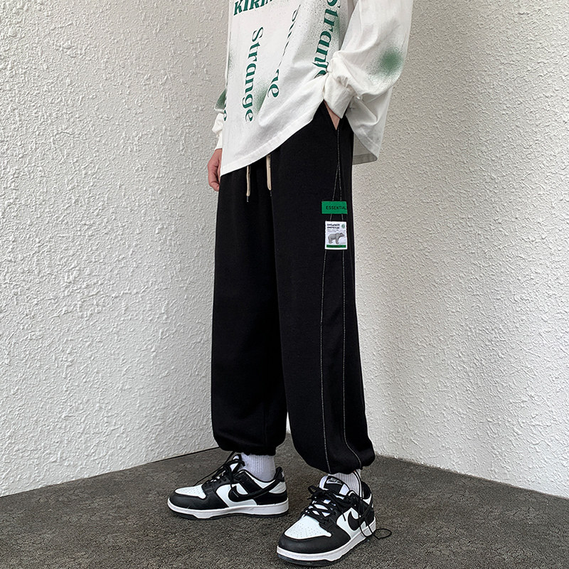 裤子运动宽松2025春秋季新款韩版卫裤休闲束脚男A438-8801-P45,男装休闲裤,电商A438