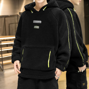 冬装新款羊羔绒连帽外套男保暖棉服加厚男士外套 A438-2722图片