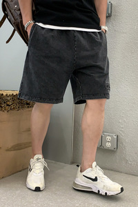 2022牛仔短裤男潮夏季五分破洞复古潮牌休闲男短裤 A438-5227-P45图片