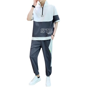 2025男生t恤套装夏季新款韩版潮流短袖衣服帅气一套 A438-611-P70图片