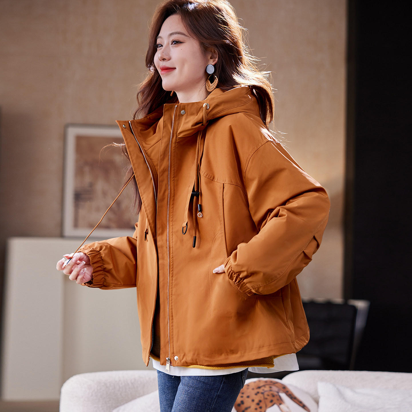 宝诗黎连帽加绒冲锋衣外套女2025冬季韩版宽松大码休闲保暖派克服,女装/女士精品,短外套,淘宝优惠券,粉丝福利购,淘宝优惠卷