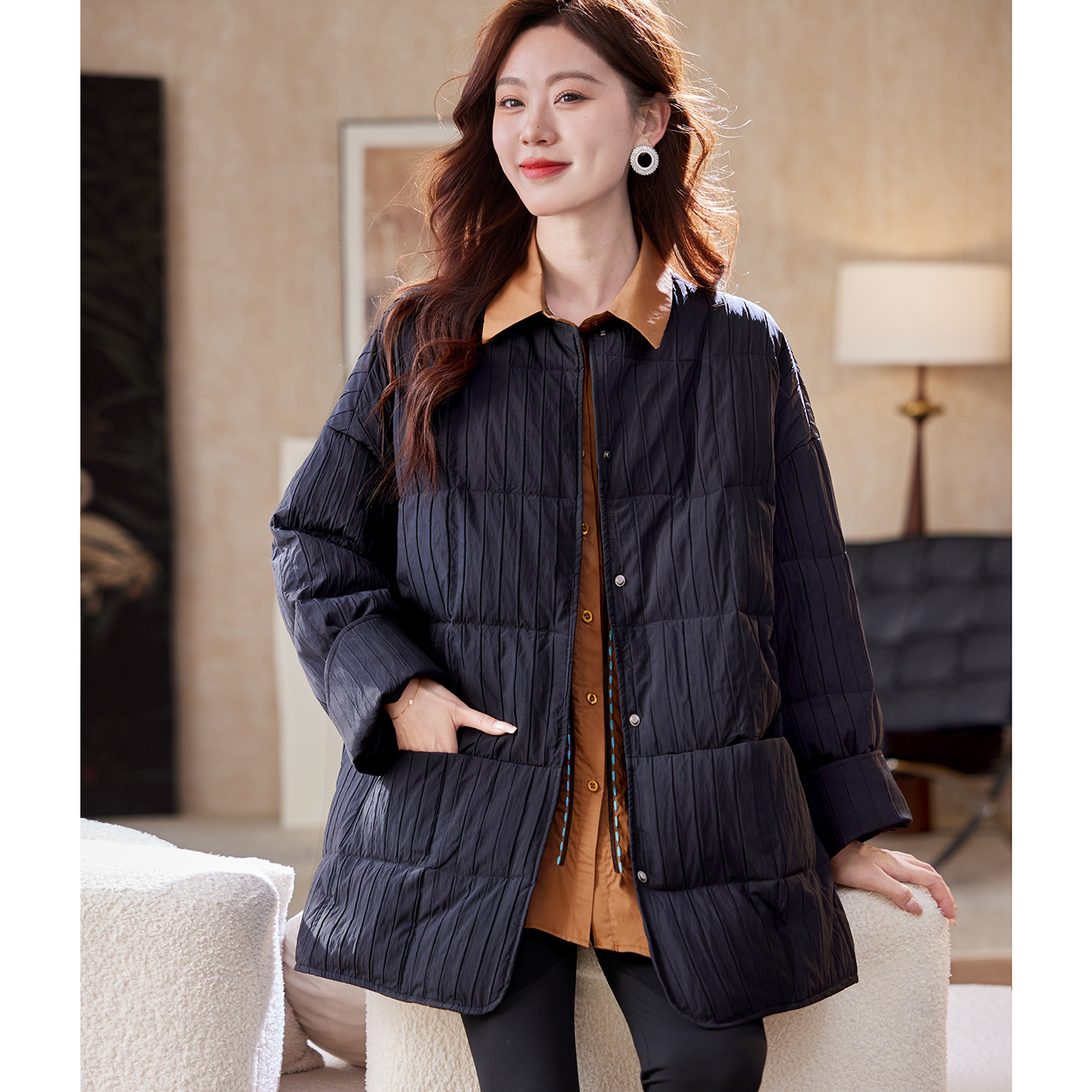 宝诗黎圆领中长款白鸭绒羽绒服2025冬季加厚90绒保暖宽松大码女装,女装/女士精品,羽绒服,淘宝优惠券,粉丝福利购,淘宝优惠卷