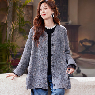 圆领亮片中长款 价218元 外套UM8068 新品 宝诗黎