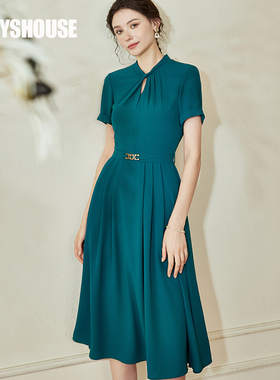 罗衣优雅大摆连衣裙2025夏气质镂空裙子08612