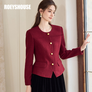 西装 安可拉红色修身 11277 新款 罗衣高级通勤肌理感短外套2025春季