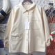 工装 风纯棉长袖 衬衫 日系软妹小众韩版 女秋季 小个子宽松上衣慵懒风