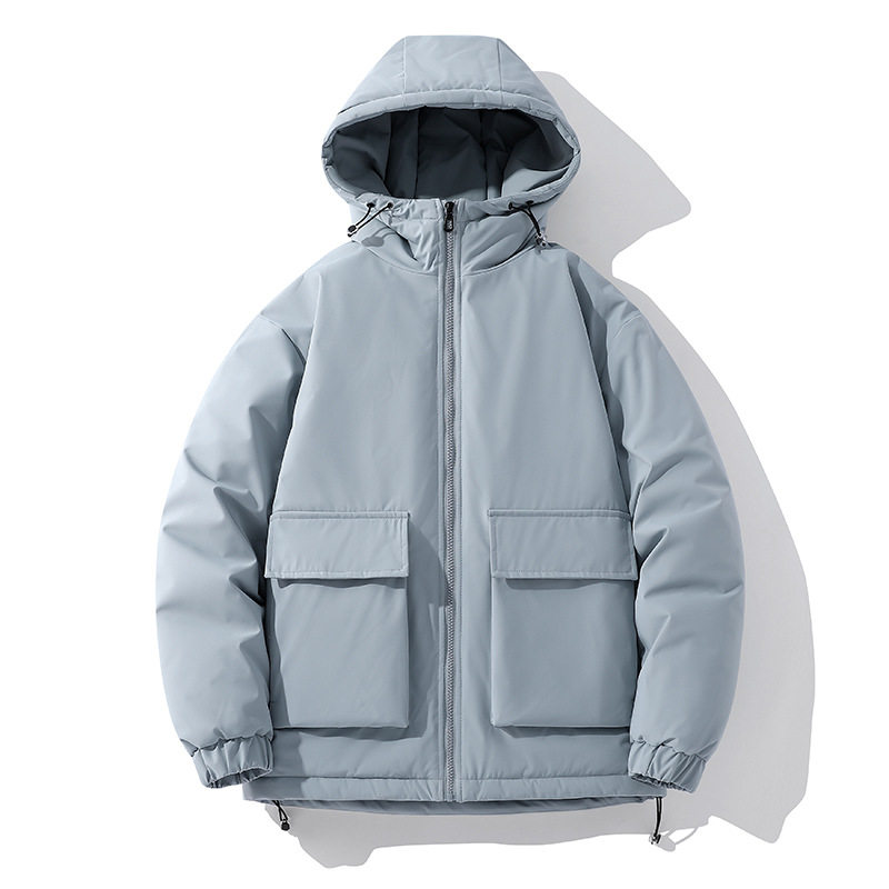 连帽棉服男款冬季外套加厚保暖羽绒棉衣大码衣服加肥胖子袄子冬装