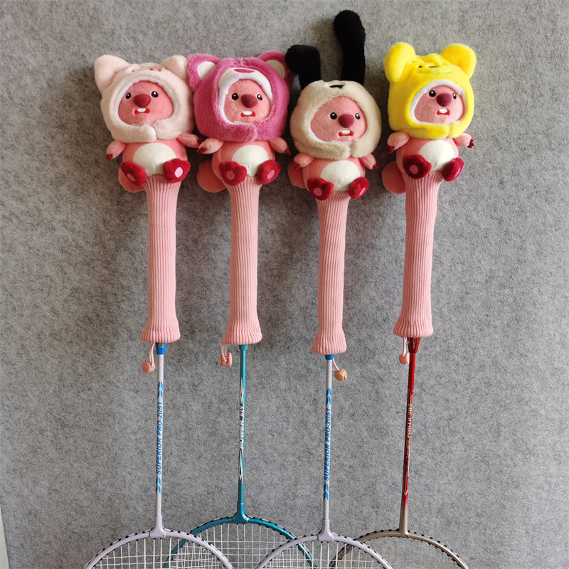 海狸羽毛球拍柄套手柄套loopy露比握把保护套手工制作网球拍柄套