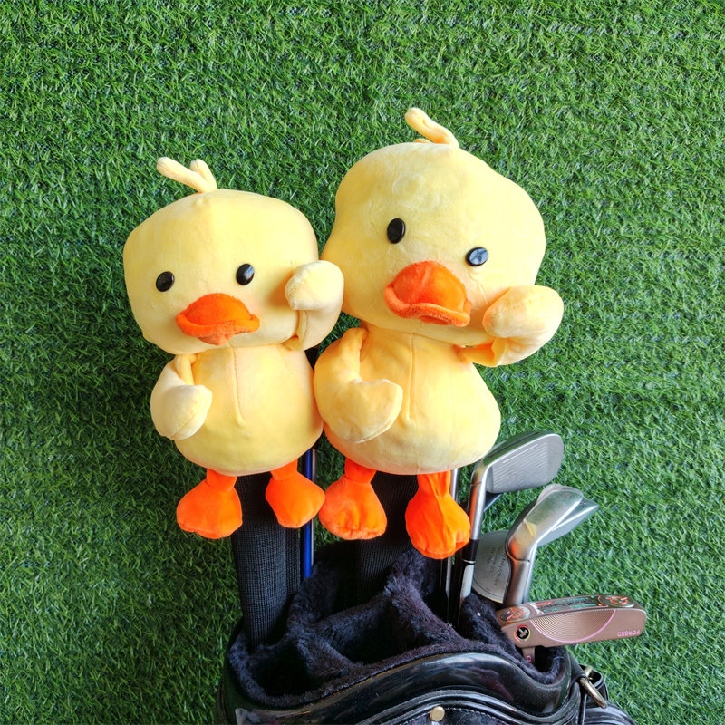 卡通小鸭子高尔夫球杆套一号木球道木35号帽套高尔夫球头保护套