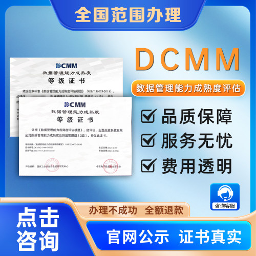 办理DCMM数据管理能力成熟度评估DCMM测评报告DCMM数据分析服务
