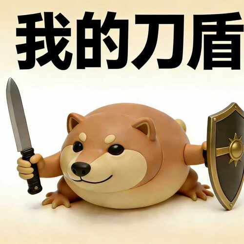 我的刀盾狗狗what the dog doing模具玩偶
