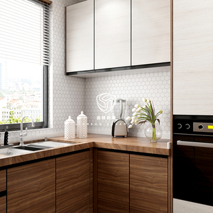 北欧陶瓷六角马赛克瓷砖黑白色全瓷六边形卫生间厨房墙砖防滑地砖