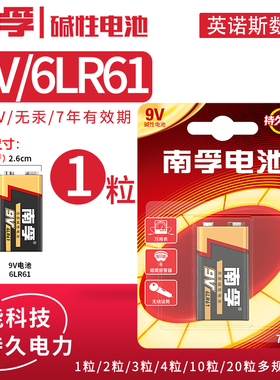 南孚9v电池6f22方块形万用表6lr61叠层仪器遥控车九伏电箱吉他