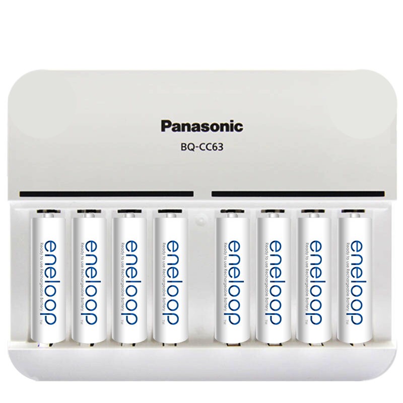 松下（Panasonic）8槽CC63松下充电器 爱乐普三洋K-KJ63MCC80C可充电电池 八槽5号7号通用 8节充电套装