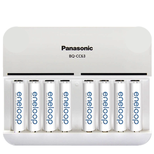 松下(Panasonic)8槽CC63松下充电器 爱乐普三洋K-KJ63MCC80C可充电电池 八槽5号7号通用 8节充电套装