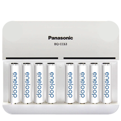 松下（Panasonic）8槽CC63松下充电器 爱乐普三洋K-KJ63MCC80C可充电电池 八槽5号7号通用 8节充电套装