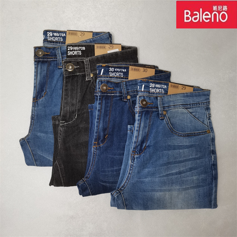 Baleno/班尼路牛仔短裤 夏季薄款青春流行休闲舒适五分短裤男