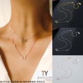 法兰西AG 叠戴百搭项链 瑷嘉莎925银镂空小狗小众轻奢锁骨链女时尚