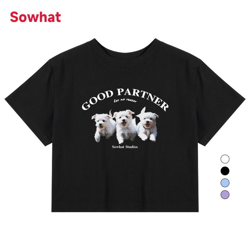 短款t恤女小个子显瘦纯棉正肩