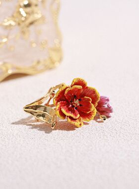 冬日花束郁金香风信子银莲花胸针
