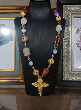 石重工项链套装缠丝吊坠毛衣链