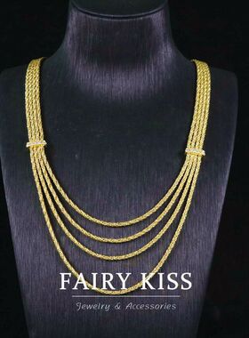 时尚简约铜链条可调节手链钻镶轻奢高级感多层极简风气质百搭套装