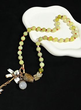 石天然珍珠原创配饰毛衣链项链