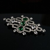 高级感轻奢莱茵石几何形菱形满钻胸针 复古回流百搭气质时尚 饰品