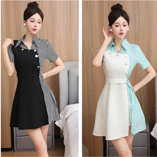 足疗技师工作服夜总店减龄女装2026新款性感连衣裙子秘书制服纯欲