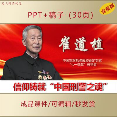 中国神探共和国刑警崔道植事迹PPT课件榜样人物主题班会演讲AL235