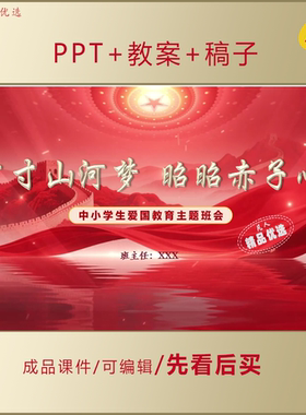中小学生思政PPT寸寸山河梦昭昭赤子心1213爱国主题班会课件AL985